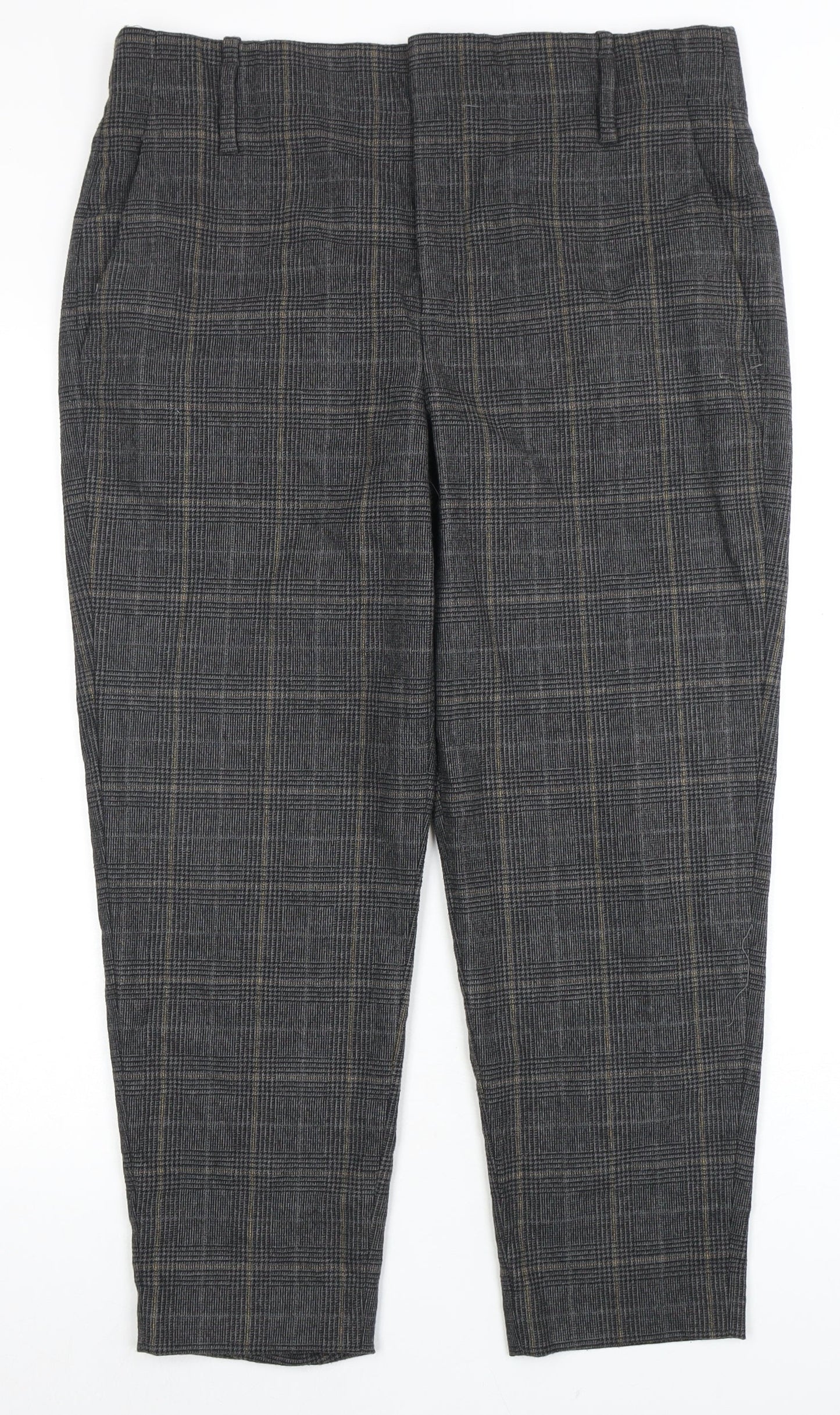 Womens UK Size L Zara Regular Fit Casual Workwear Grey Trousers