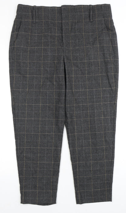 Womens UK Size L Zara Regular Fit Casual Workwear Grey Trousers