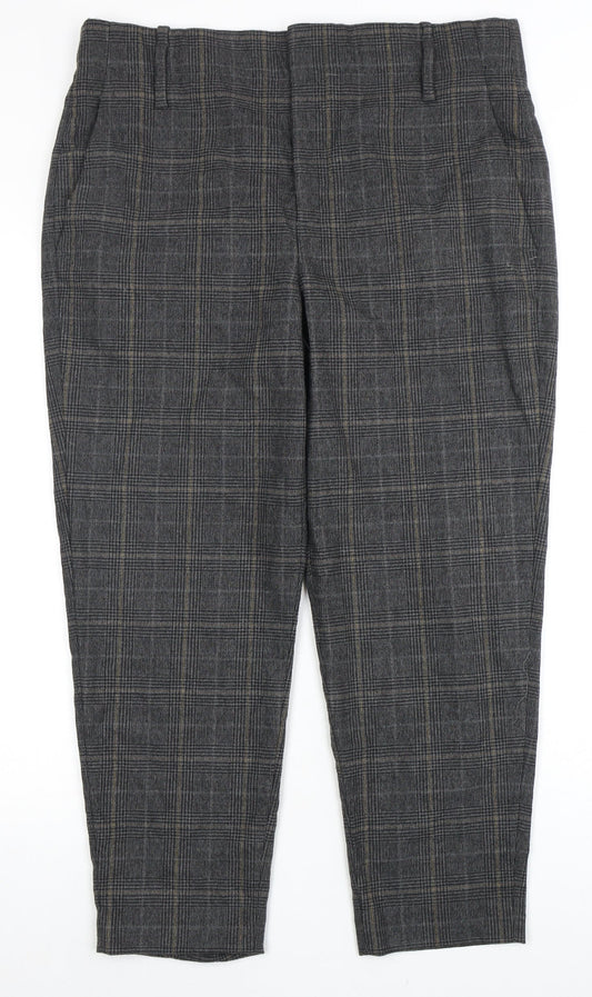 Womens UK Size L Zara Regular Fit Casual Workwear Grey Trousers