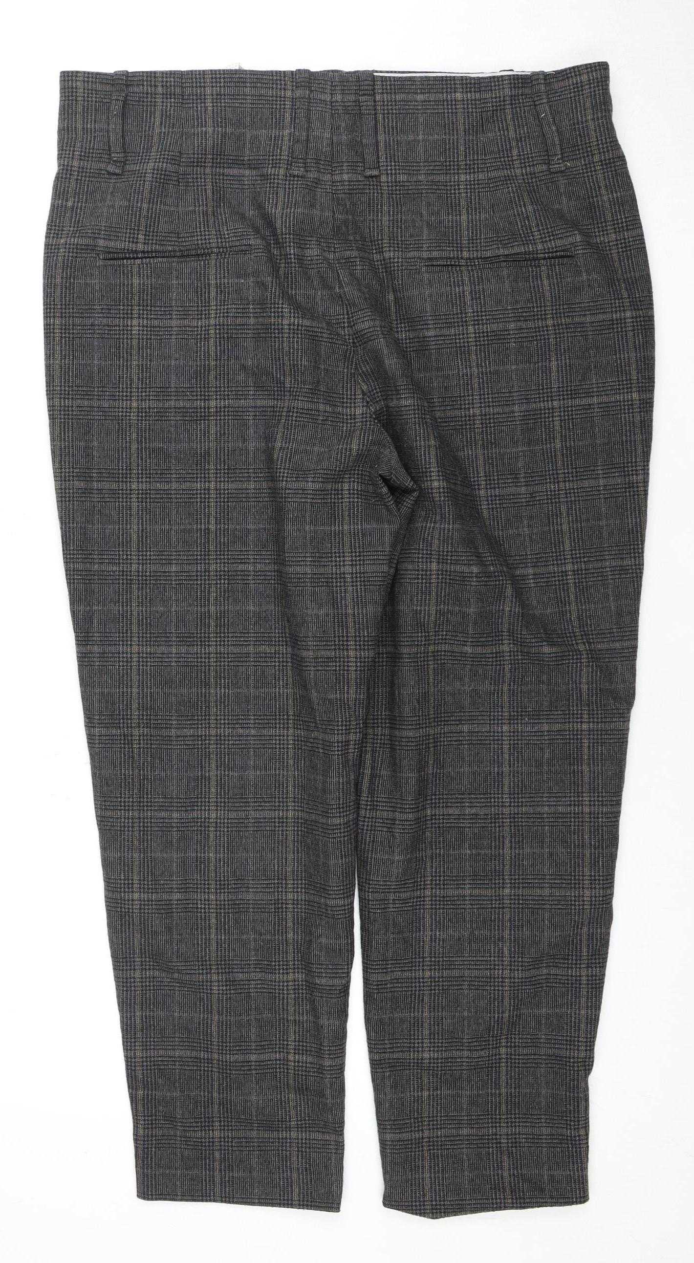 Womens UK Size L Zara Regular Fit Casual Workwear Grey Trousers