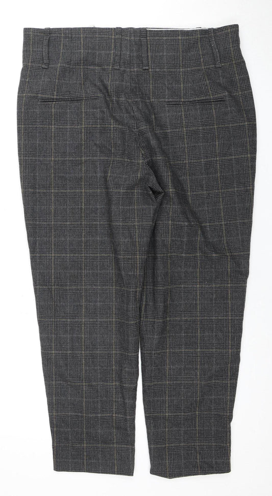 Womens UK Size L Zara Regular Fit Casual Workwear Grey Trousers