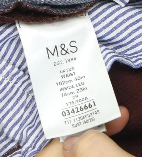Marks and Spencer Men's Brown Corduroy Trousers