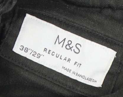 Marks and Spencer Men's Black Corduroy Trousers 38/29