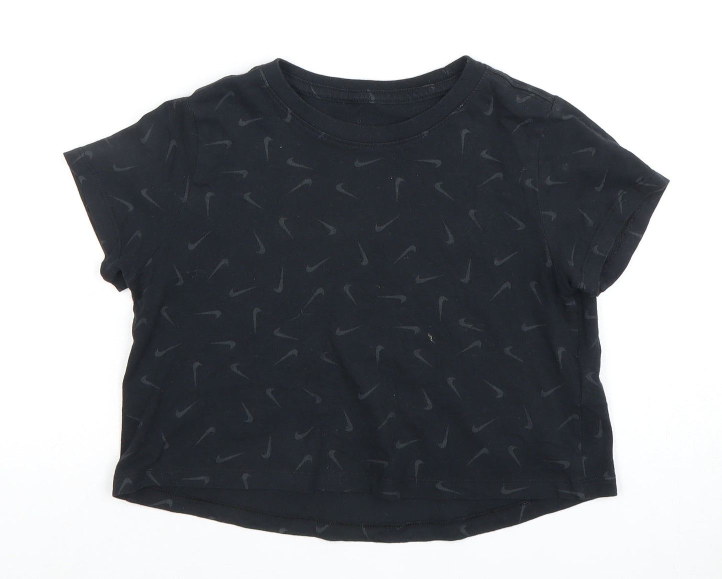 Nike Girls Black M T-Shirt with Logo