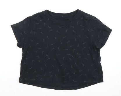 Nike Girls Black M T-Shirt with Logo
