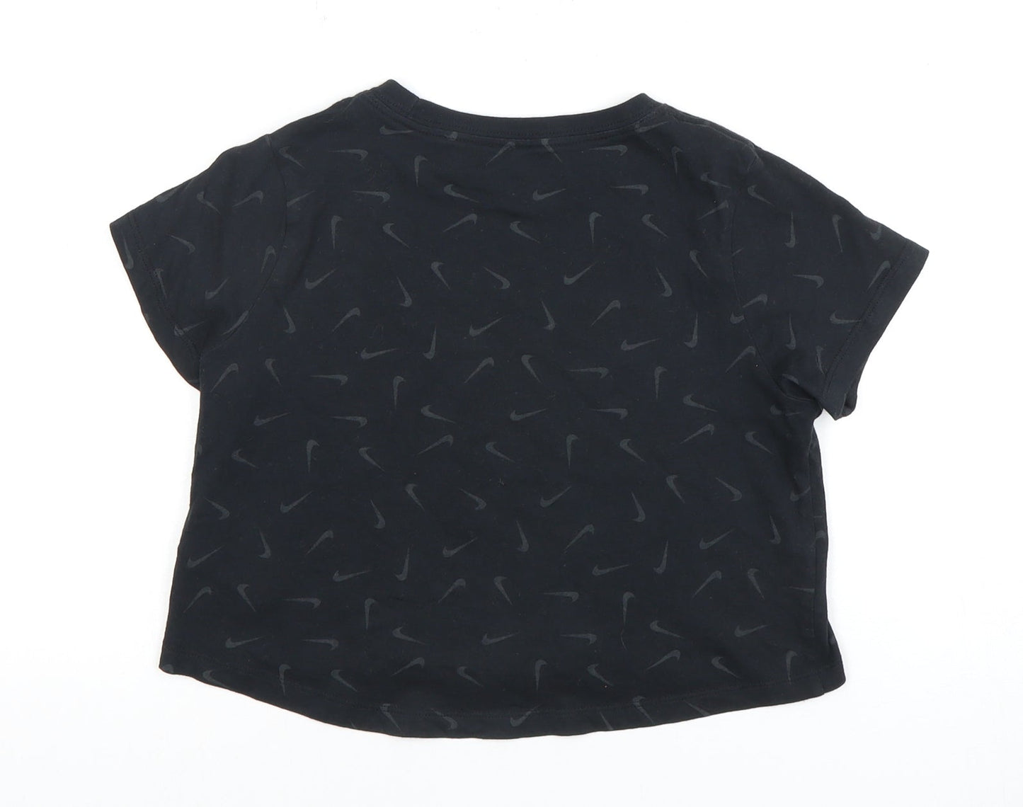 Nike Girls Black M T-Shirt with Logo