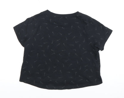 Nike Girls Black M T-Shirt with Logo
