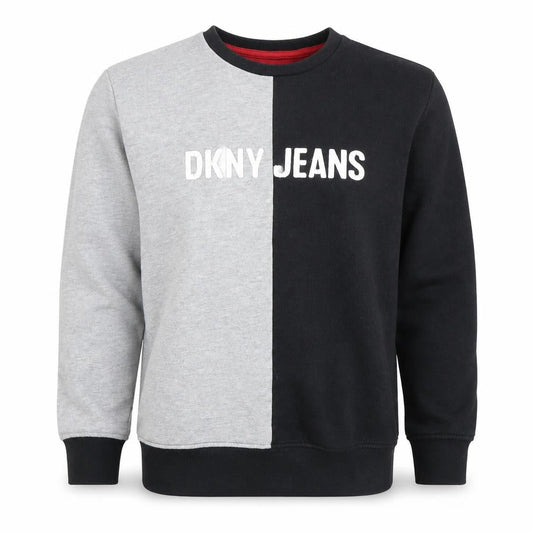 DKNY Boys Black Grey Logo Pullover Sweater Size 12