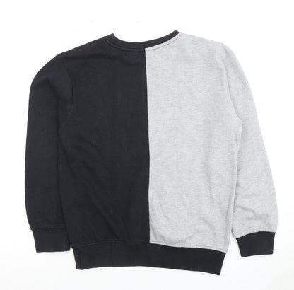 DKNY Boys Black Grey Logo Pullover Sweater Size 12