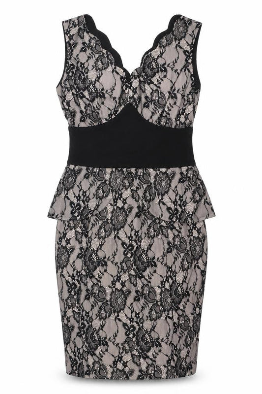 Front view of Joe Browns Women's Black Lace Dress, size 12