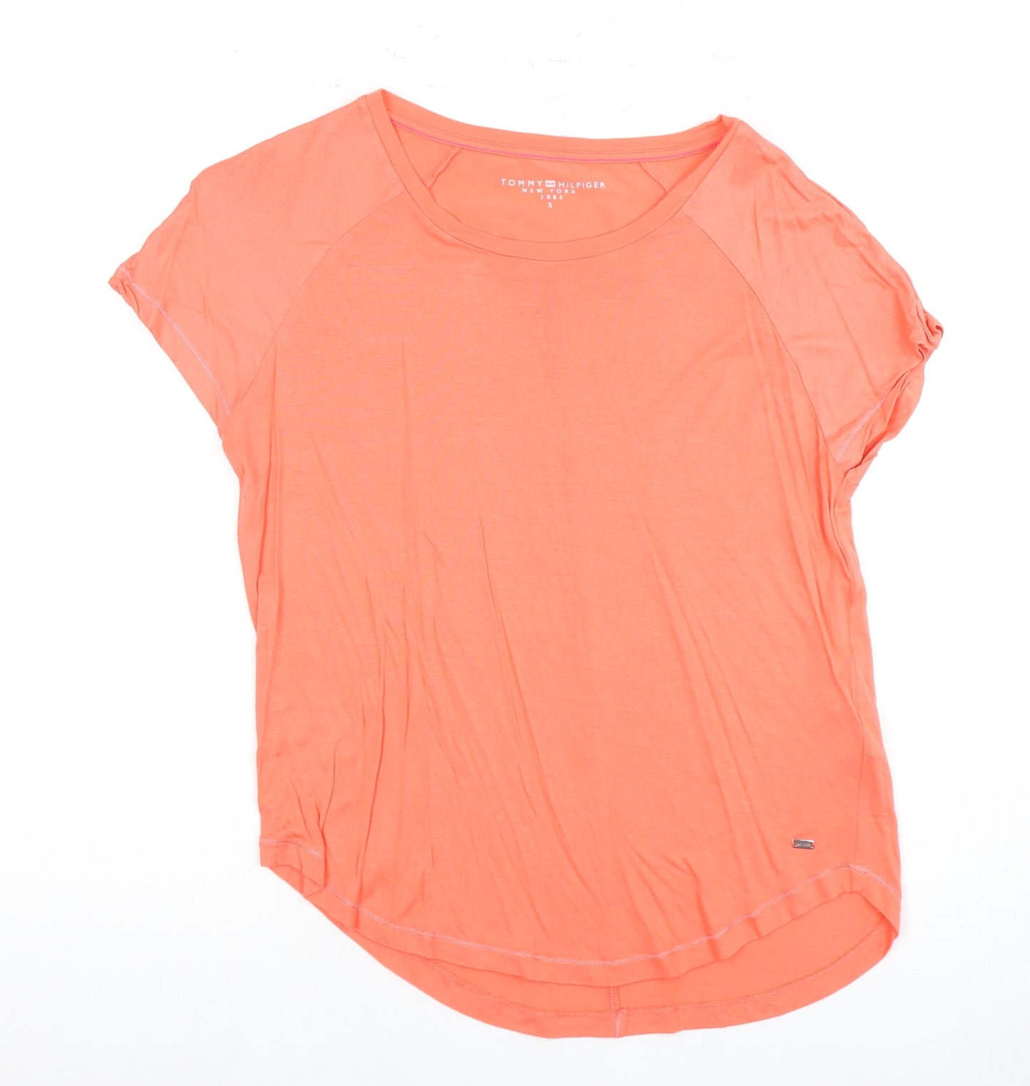 Womens UK Size S Tommy Hilfiger Orange Basic T-Shirt