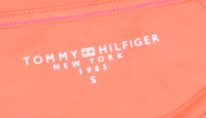 Womens UK Size S Tommy Hilfiger Orange Basic T-Shirt