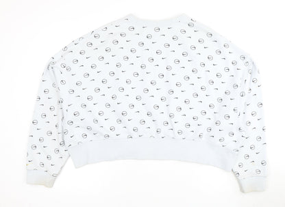 Nike Unisex White Medium Pullover Sweatshirt, Graphic Logo
