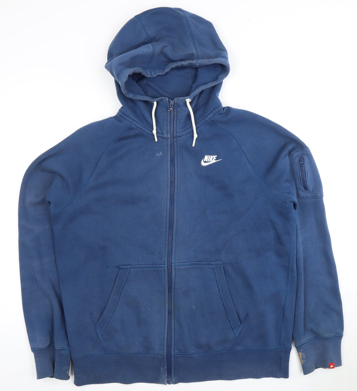Mens UK Size L Nike Blue Full Zip Hoodie
