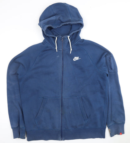 Mens UK Size L Nike Blue Full Zip Hoodie