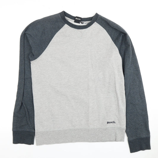 Mens UK Size S Bench Grey Pullover Sweatshirt