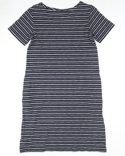 The White Company Women's Blue Striped T-Shirt Dress Size 8