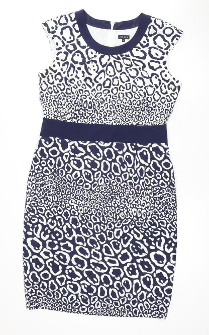 Jaeger Women's Multicoloured Animal Print Dress Size 14