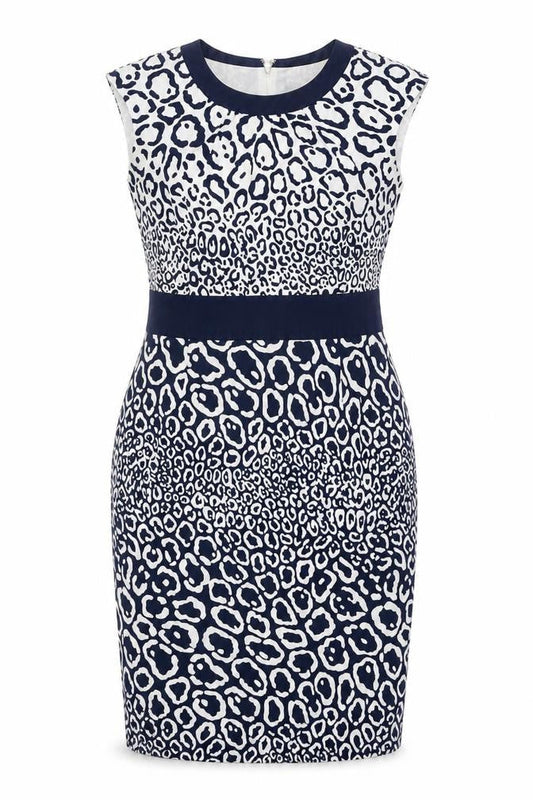 Front view of Jaeger Women's Multicoloured Animal Print Dress, size 14