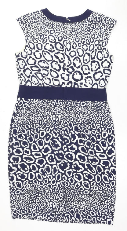 Jaeger Women's Multicoloured Animal Print Dress Size 14