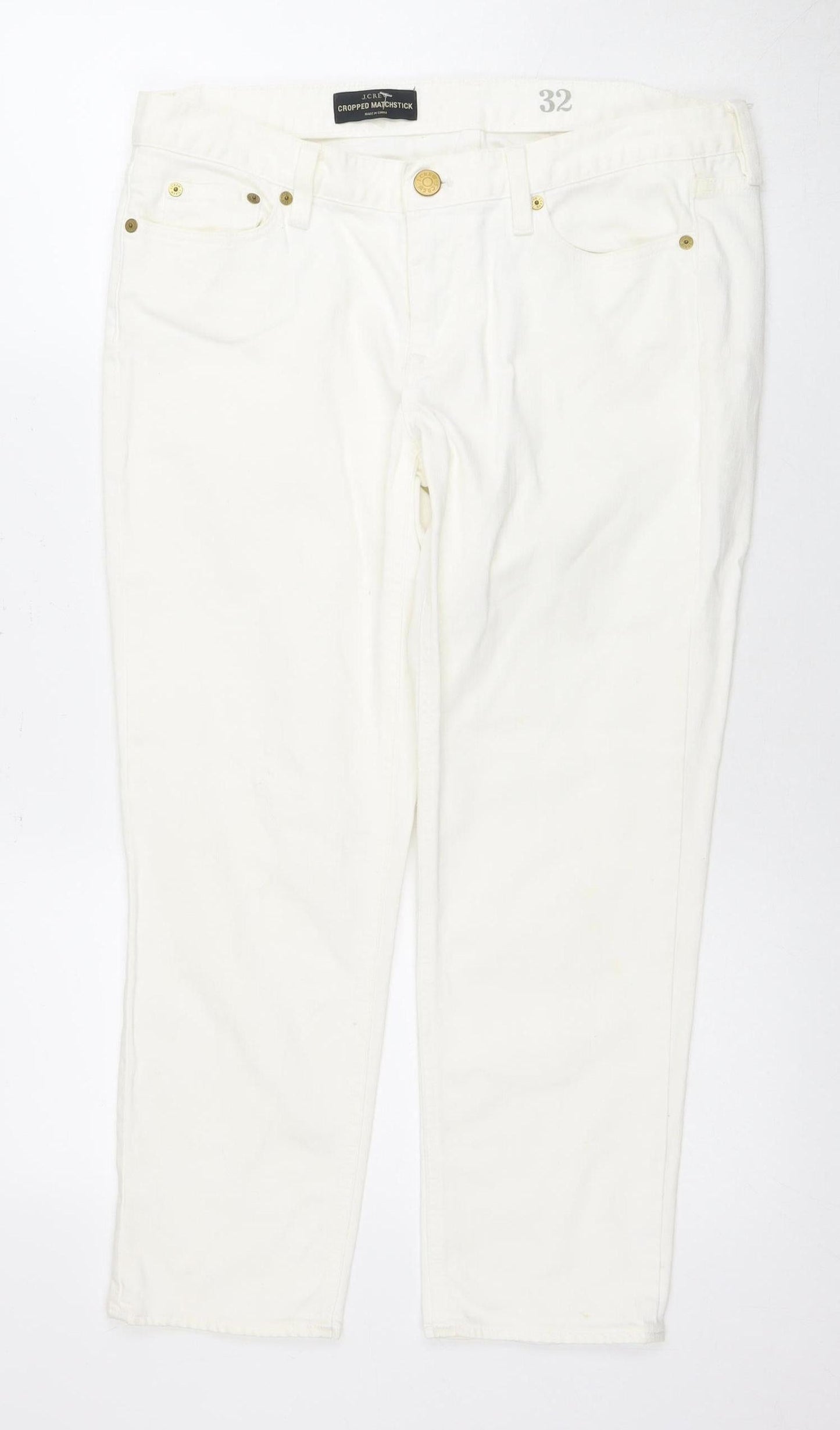 Womens UK Size UK 4 J.CREW  Cropped White Jeans