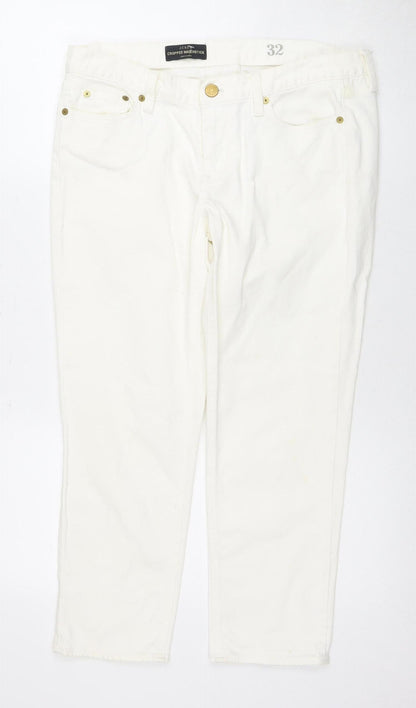 Womens UK Size UK 4 J.CREW  Cropped White Jeans