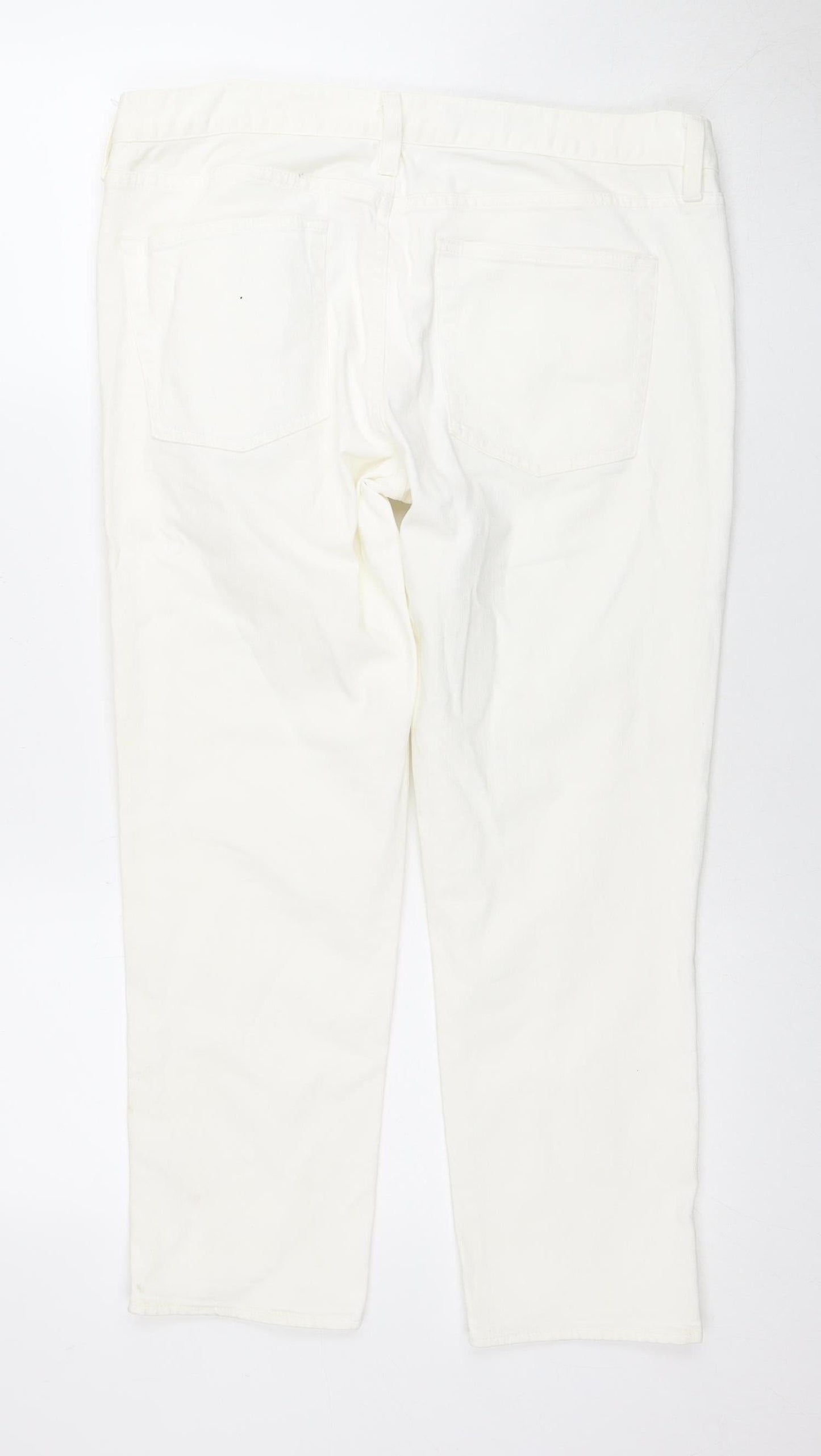 Womens UK Size UK 4 J.CREW  Cropped White Jeans