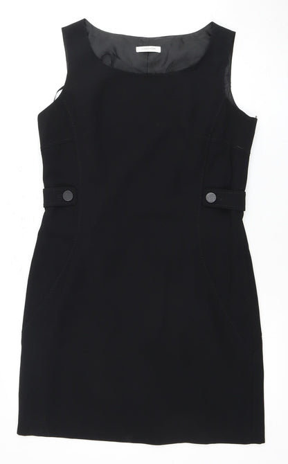 Windsmoor Black Knee Length Shift Dress 10 Women