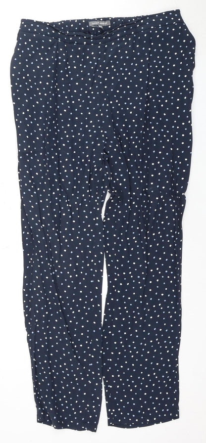 Laura Ashley Women's Blue Polka Dot Trousers - Size 12