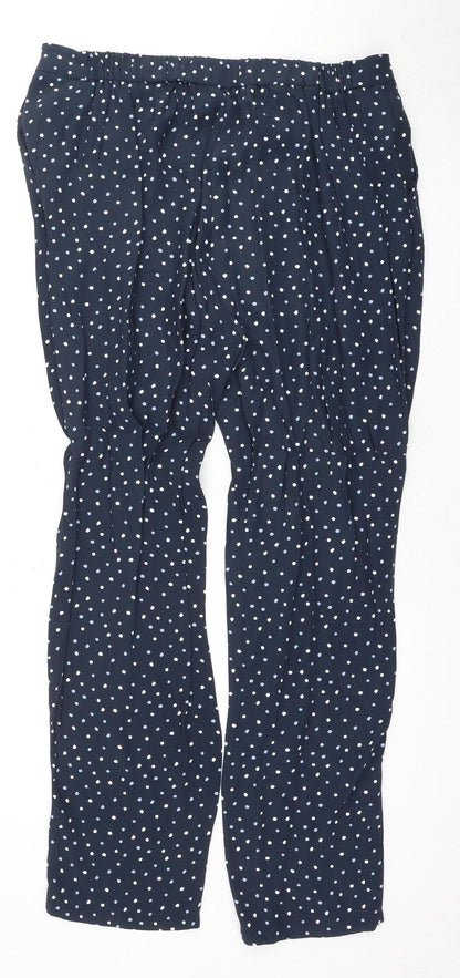 Laura Ashley Women's Blue Polka Dot Trousers - Size 12