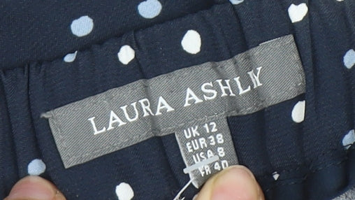 Laura Ashley Women's Blue Polka Dot Trousers - Size 12