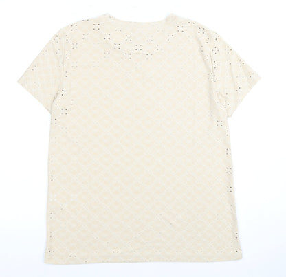Jacqueline de Yong Women's Beige T-Shirt, S, Casual Style