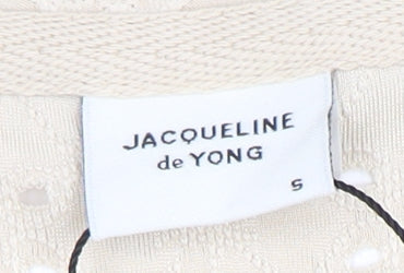 Jacqueline de Yong Women's Beige T-Shirt, S, Casual Style