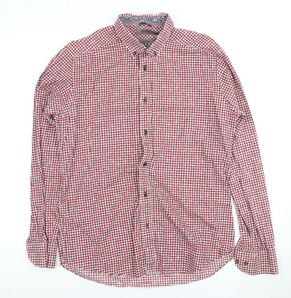 Mens UK Collar Size M Jeff Banks Smart Red  Dress Shirt