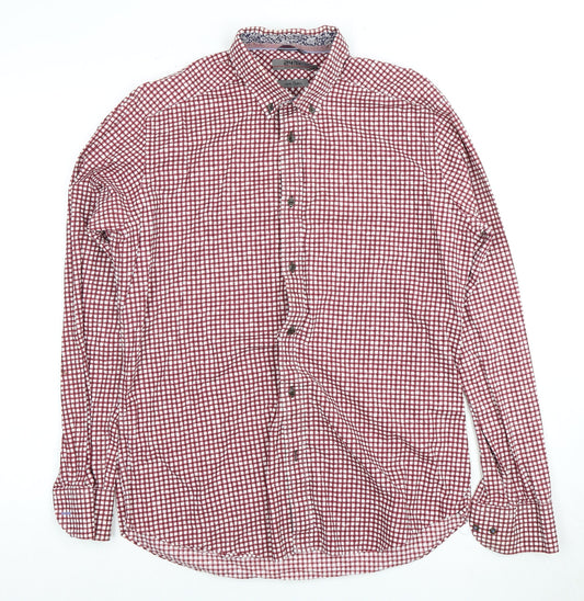 Mens UK Collar Size M Jeff Banks Smart Red  Dress Shirt