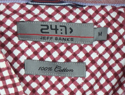 Mens UK Collar Size M Jeff Banks Smart Red  Dress Shirt