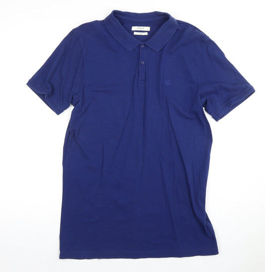Jack & Jones Men's Blue M Polo Shirt Cotton Elastane