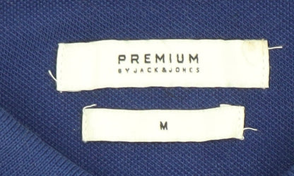 Jack & Jones Men's Blue M Polo Shirt Cotton Elastane