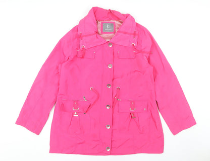 Jessica Graaf Women's Pink XL Rain Coat, Drawstring, Pockets