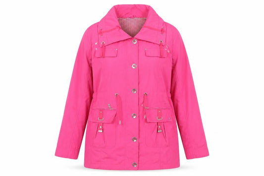 Jessica Graaf Women's Pink XL Rain Coat, Drawstring, Pockets
