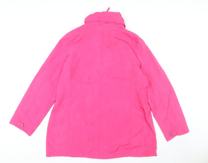 Jessica Graaf Women's Pink XL Rain Coat, Drawstring, Pockets