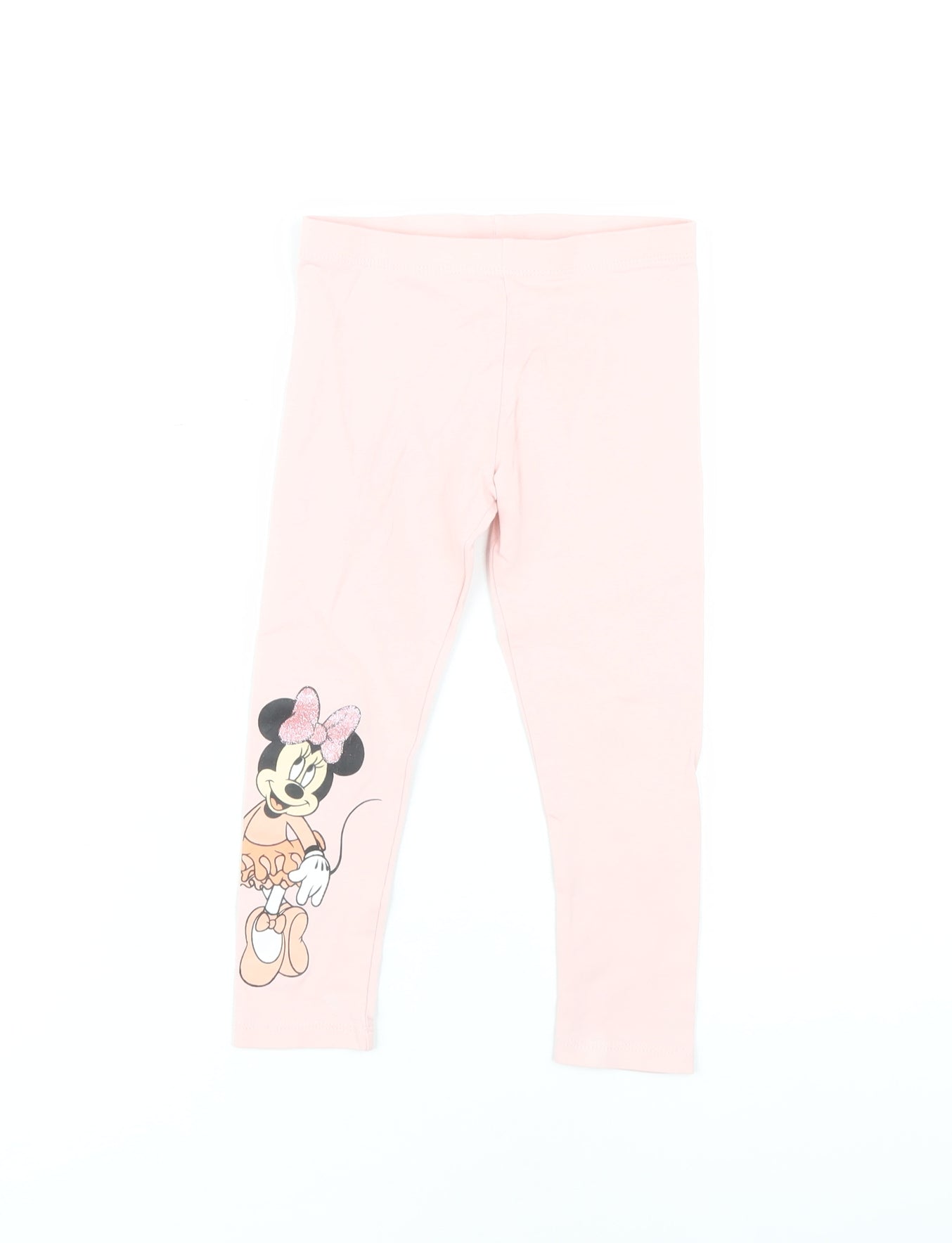 Disney Girls Pink Minnie Mouse Ankle Leggings 2-3 Years