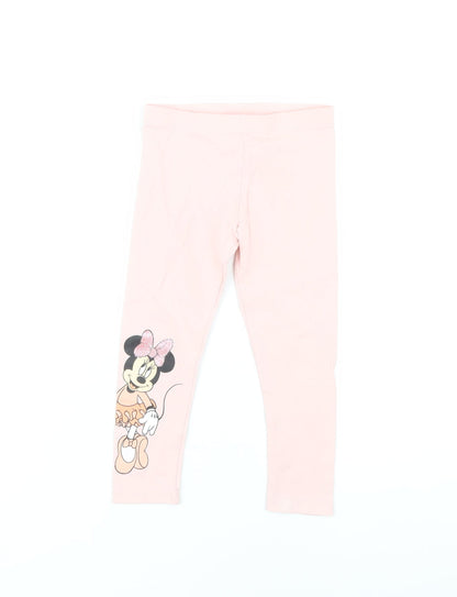 Disney Girls Pink Minnie Mouse Ankle Leggings 2-3 Years