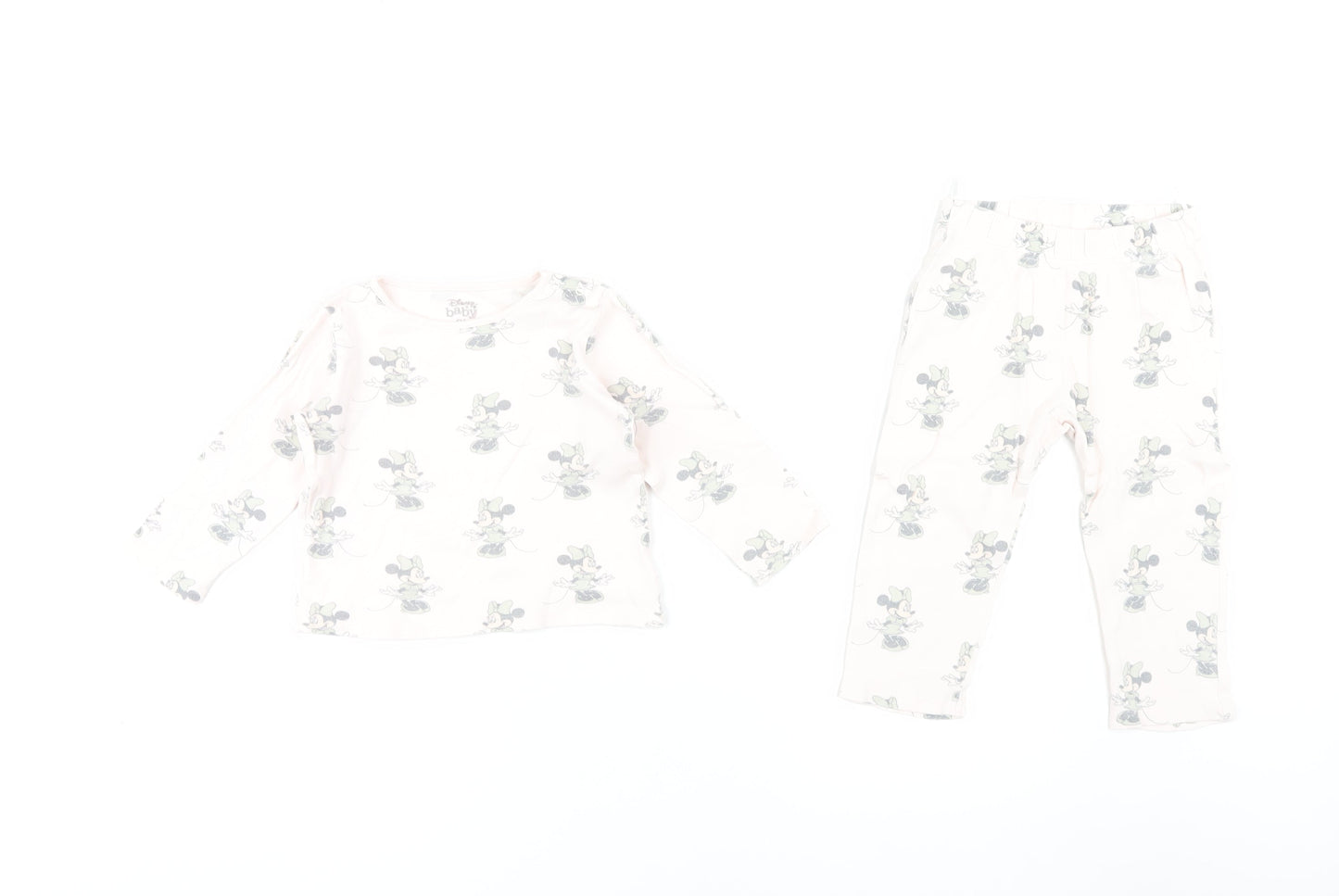 Disney Baby Minnie Mouse Pyjama Set, Unisex, 18-24 Months, White