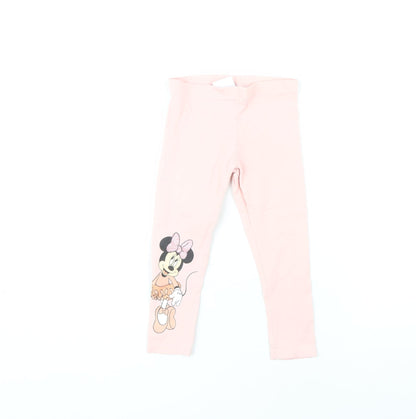 Disney Girls' Pink Minnie Mouse Leggings, Size 2-3 Years