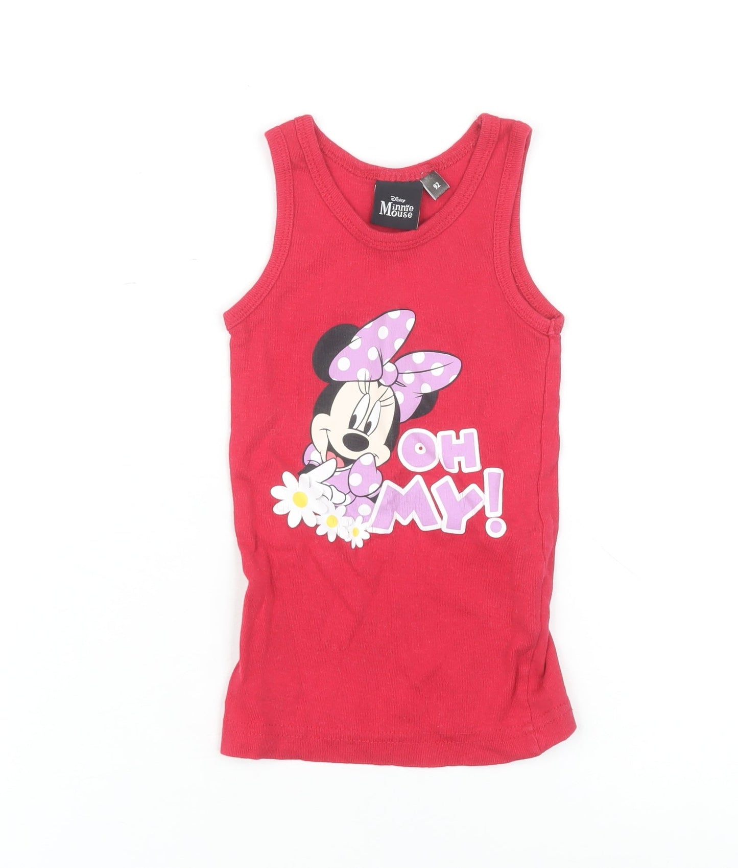 Disney Girls Red Minnie Mouse Tank 18-24 Months