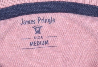 James Pringle Men's Pink Polo Shirt M Short Sleeve Casual