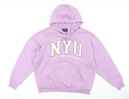 NYU Women's Purple Hoodie, Relaxed Fit, Size S
