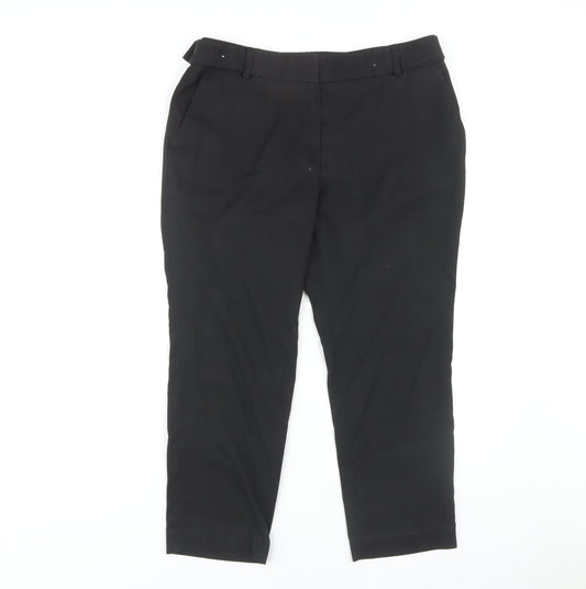 Womens UK Size 12 NEXT Regular Fit Business Casual Black Trousers