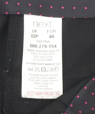 Womens UK Size 12 NEXT Regular Fit Business Casual Black Trousers
